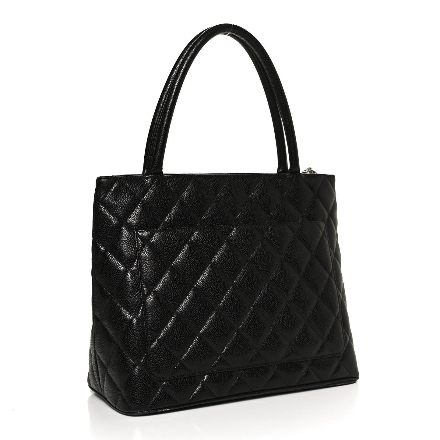 Caviar Quilted Medallion Tote Black