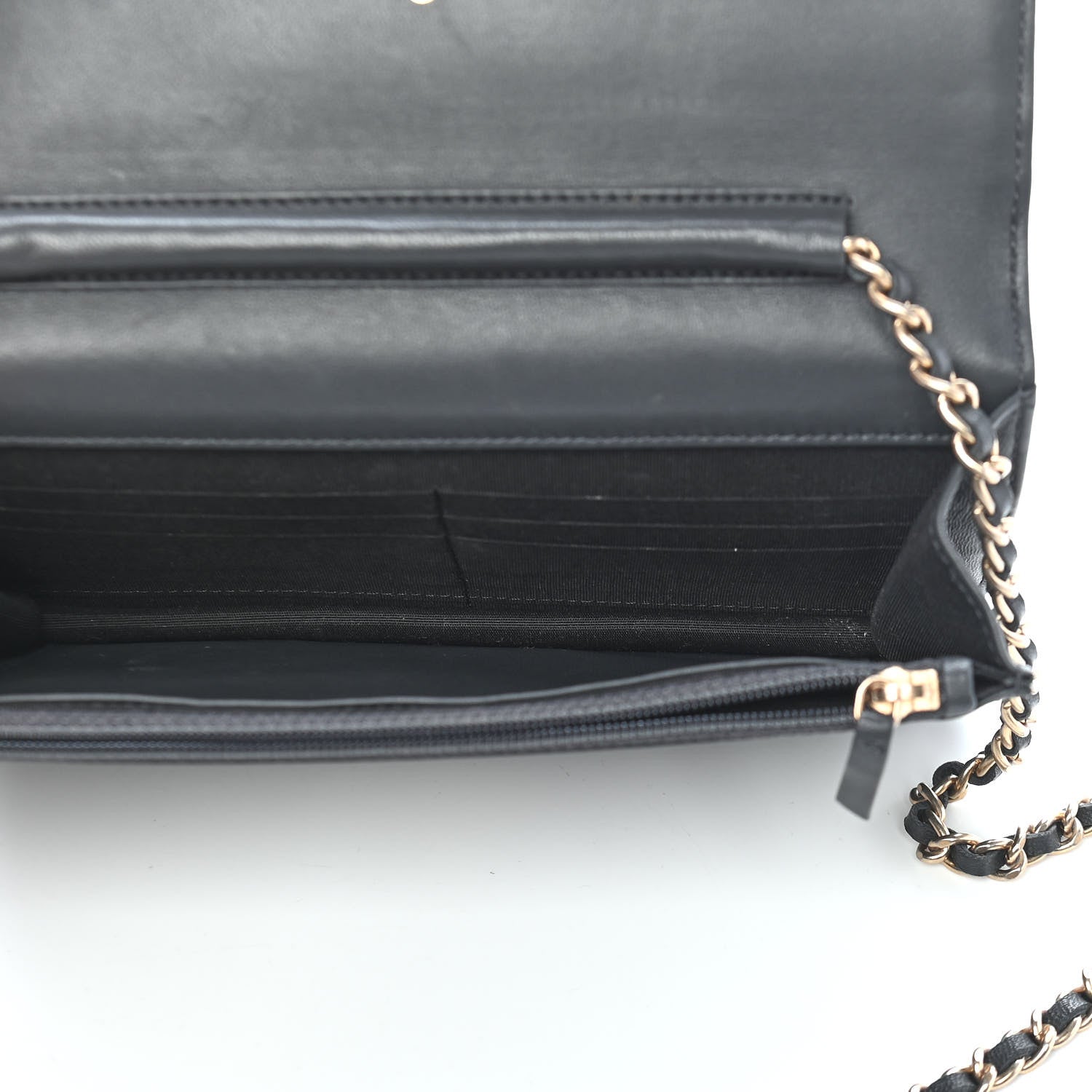 Chanel Lambskin Timeless CC Wallet On Chain WOC Grey 5 of 12