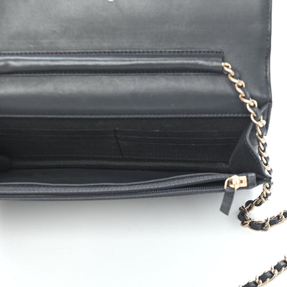 Chanel Lambskin Timeless CC Wallet On Chain WOC Grey 5 of 12