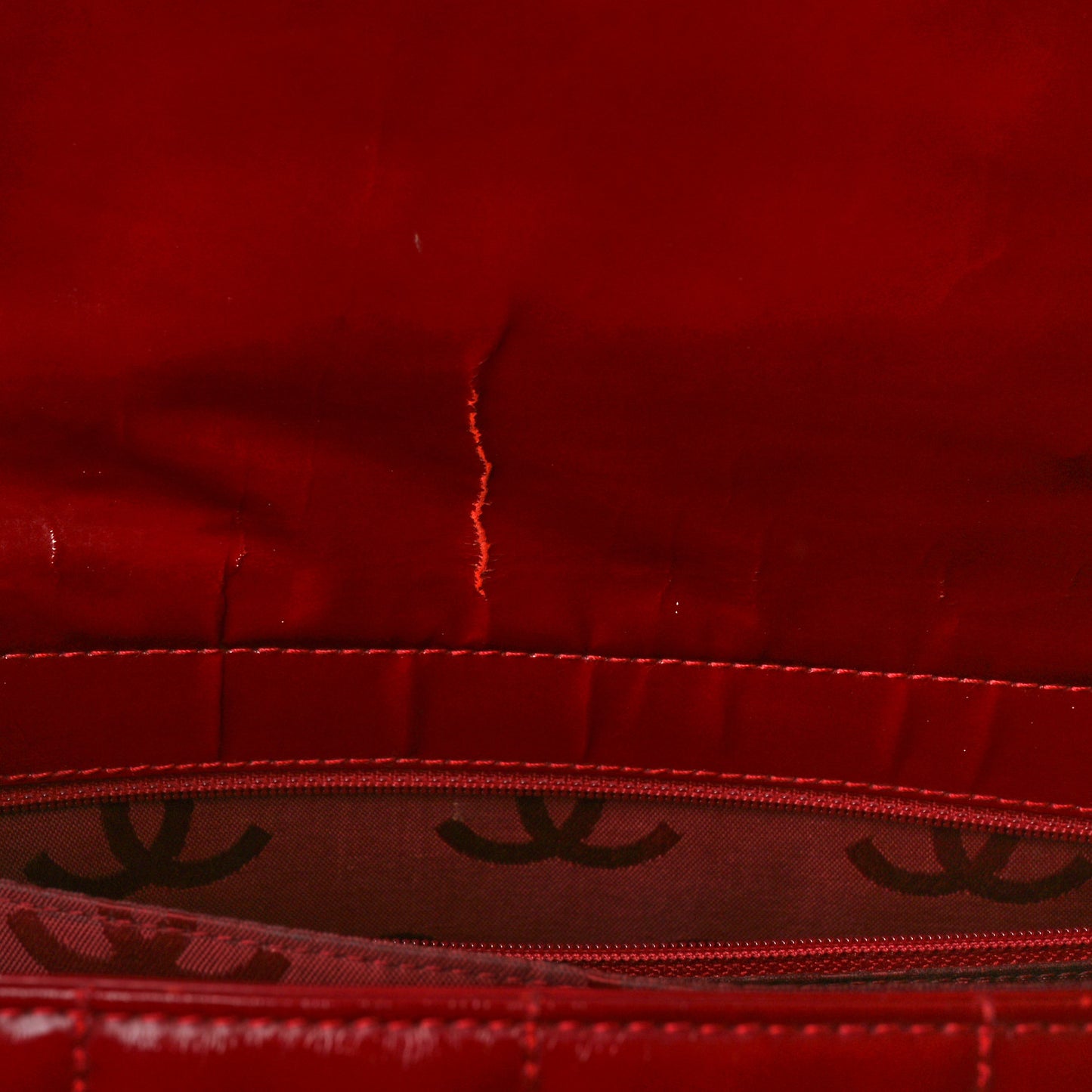 Patent Chocolate Bar CC Tote Red