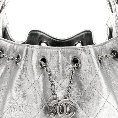Chanel Metallic Caviar Quilted Mini Chanel 25 Handbag Silver 8 of 11