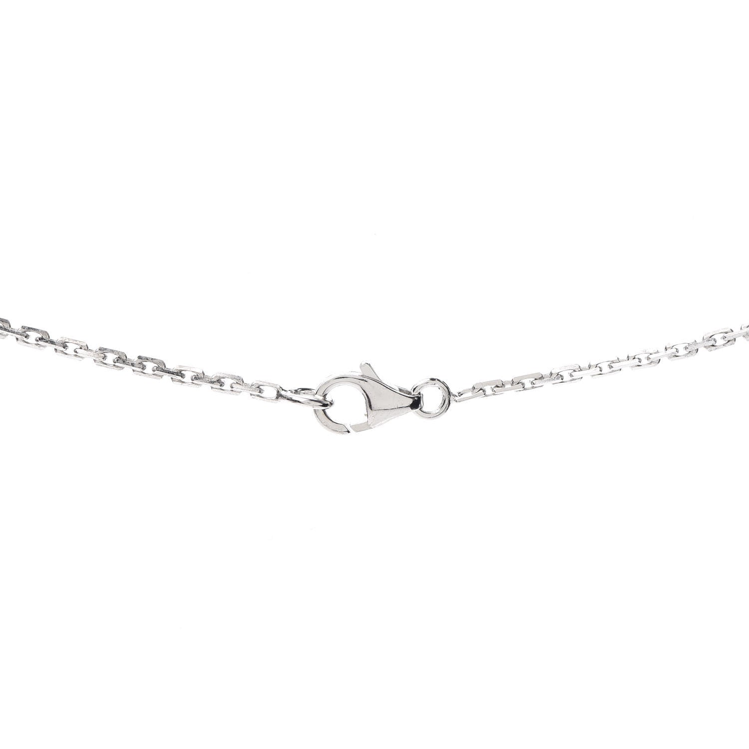 Cartier 18K White Gold Diamond Interlocking LOVE Necklace 5 of 8