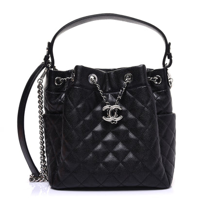 Chanel Caviar Quilted Small Chain Bucket Bag Black 1 of 12
