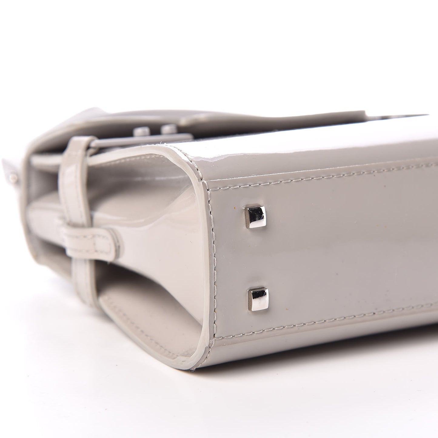 Patent Calfskin Micro Tempete Satchel Gray