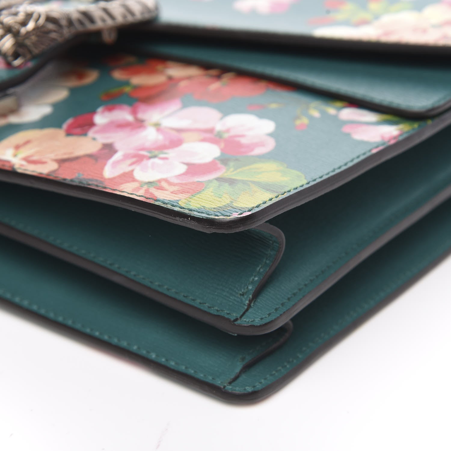 Gucci Calfskin Blooms Print Medium Dionysus Shoulder Bag Bright Emerald Multicolor 9 of 10