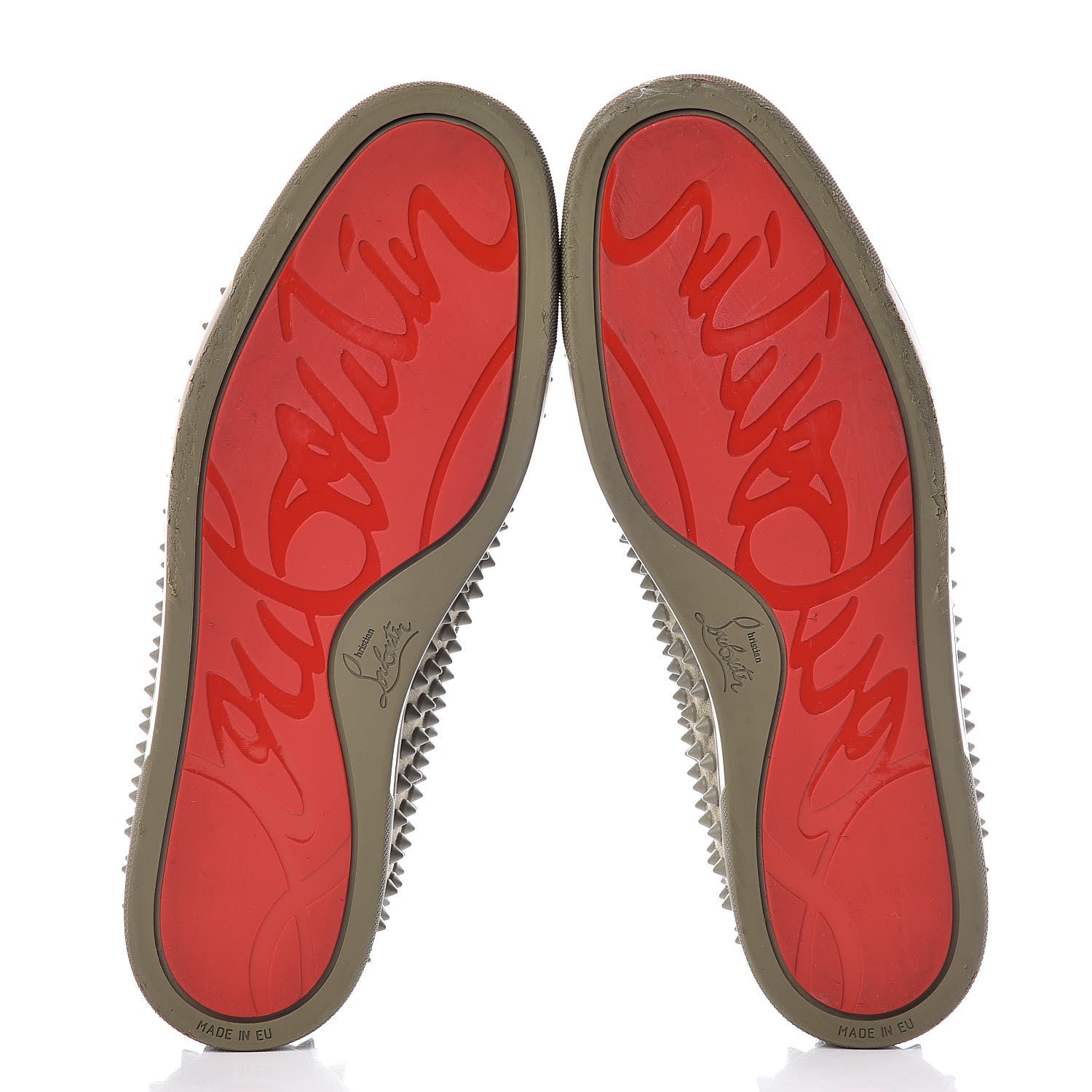 Christian Louboutin Suede Spikes Mens Roller Boat Flats 44.5 Vert 5 of 15