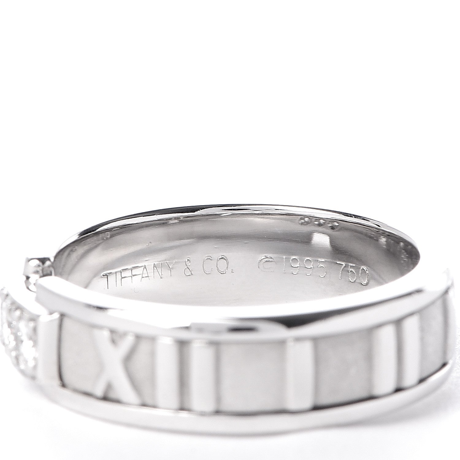Tiffany 18K White Gold Diamond Atlas Ring 50 5.5 4 of 4