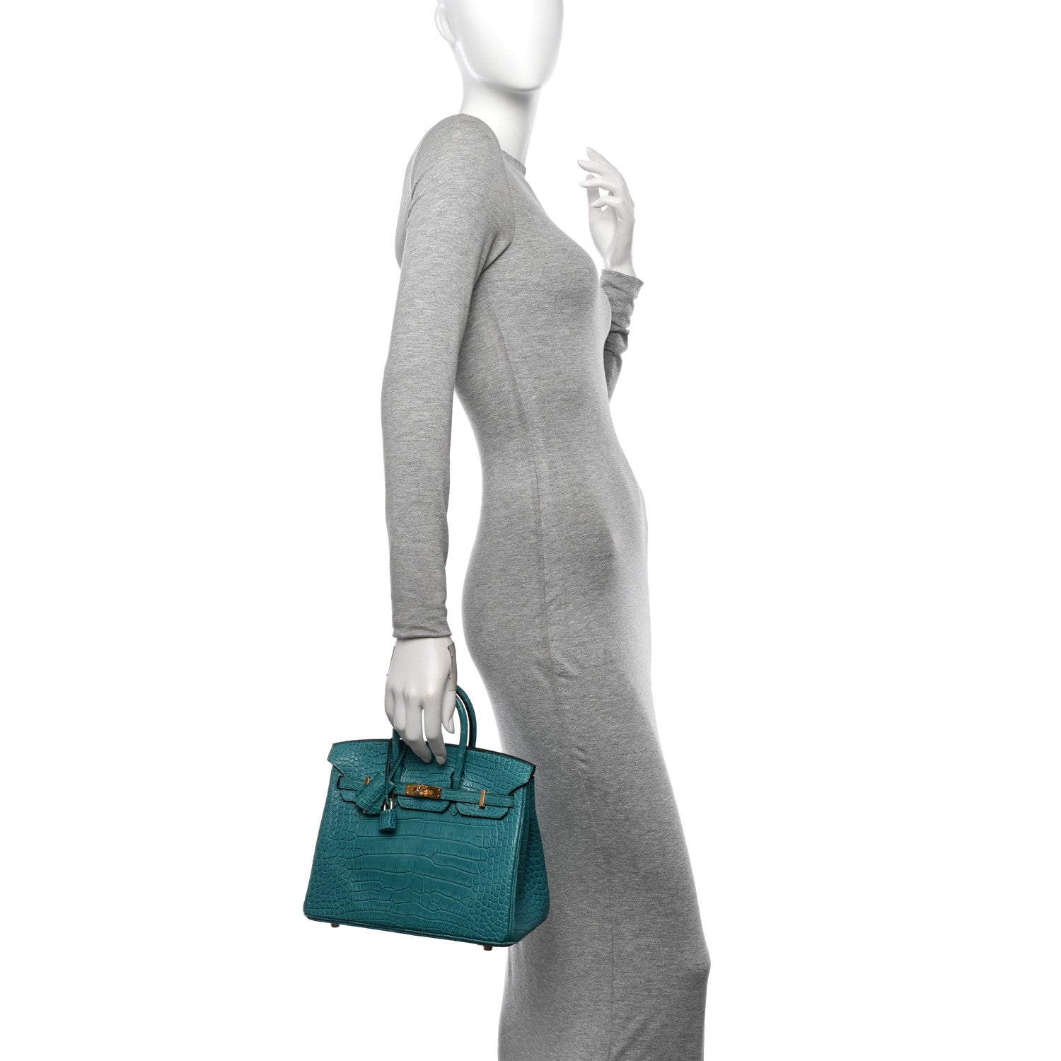 Hermes Matte Alligator Birkin 25 Bleu Paon 2 of 11