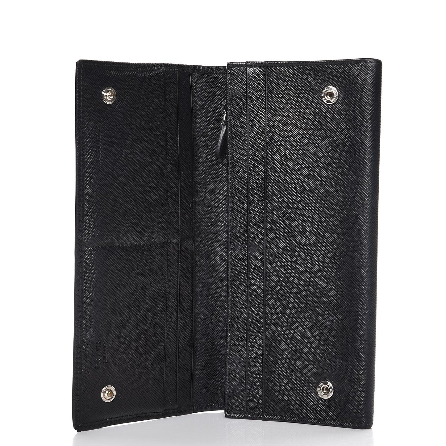 Saffiano Continental Flap Wallet Nero Black