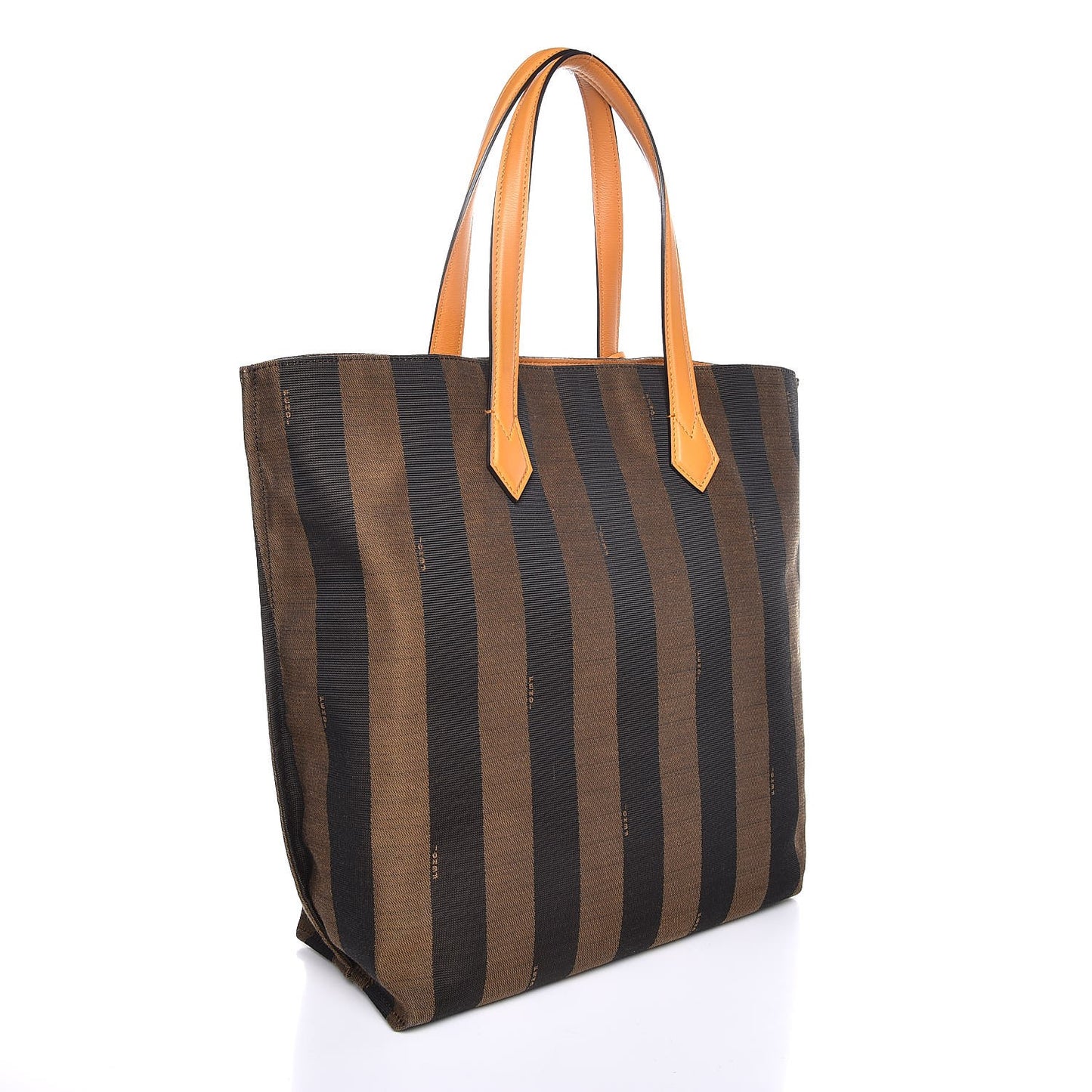 Jacquard Calfskin Pequin All In Shopper Tote Tobacco Yellow