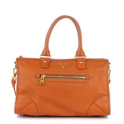 Prada Vitello Daino Shopping Satchel Rame 1 of 7