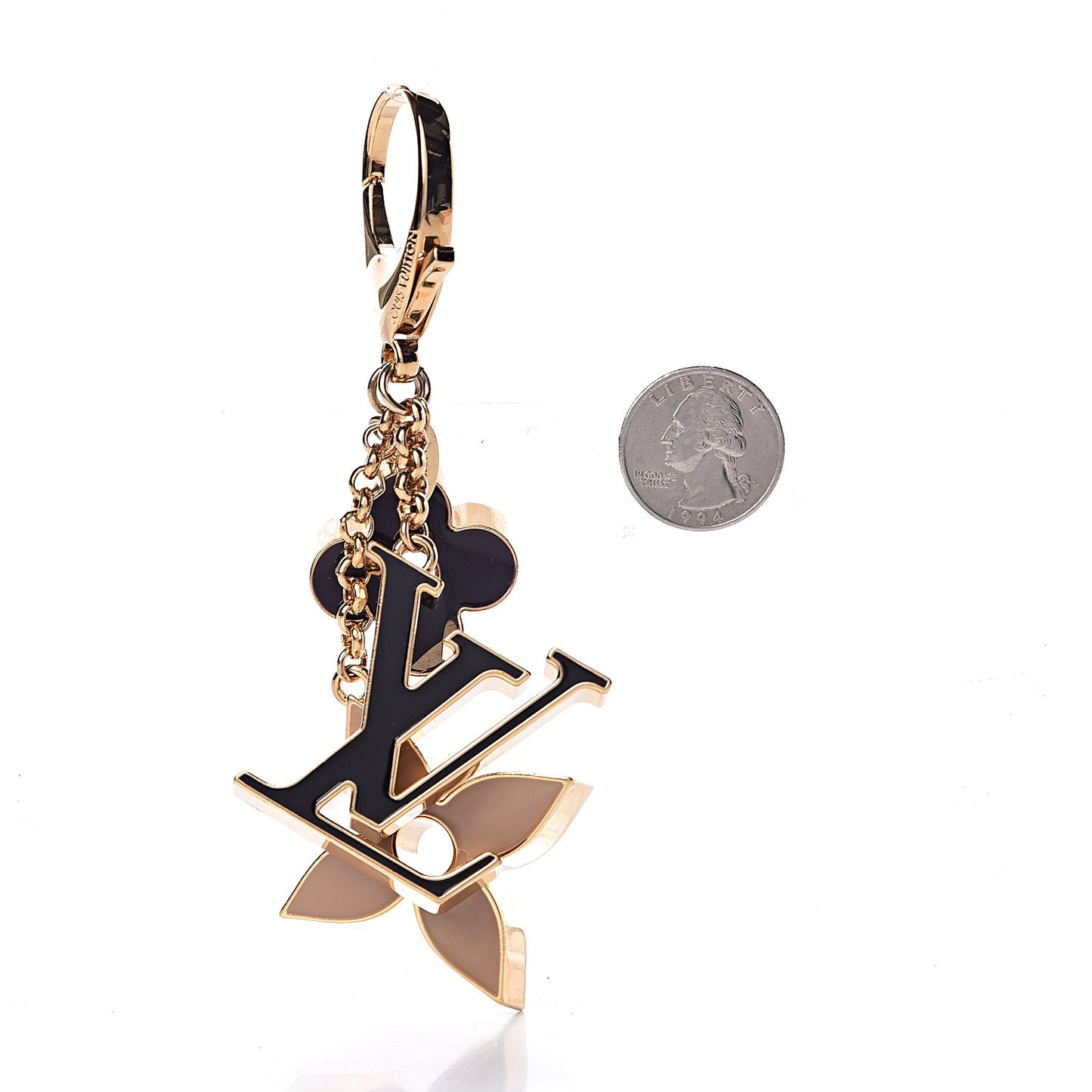 Fleur De Monogram Bag Charm Dore