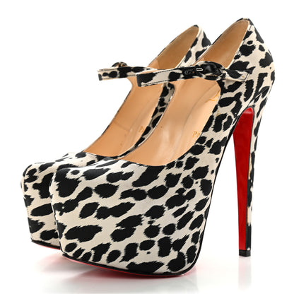 Christian Louboutin Tissu Leopardino Lady Daf 160 Pumps 37.5 Black White 3 of 11