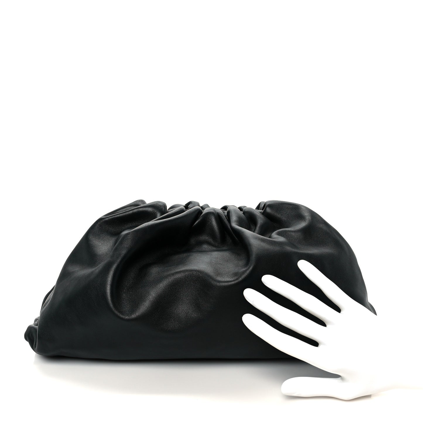 Smooth Butter Calf The Pouch Oversized Clutch Black