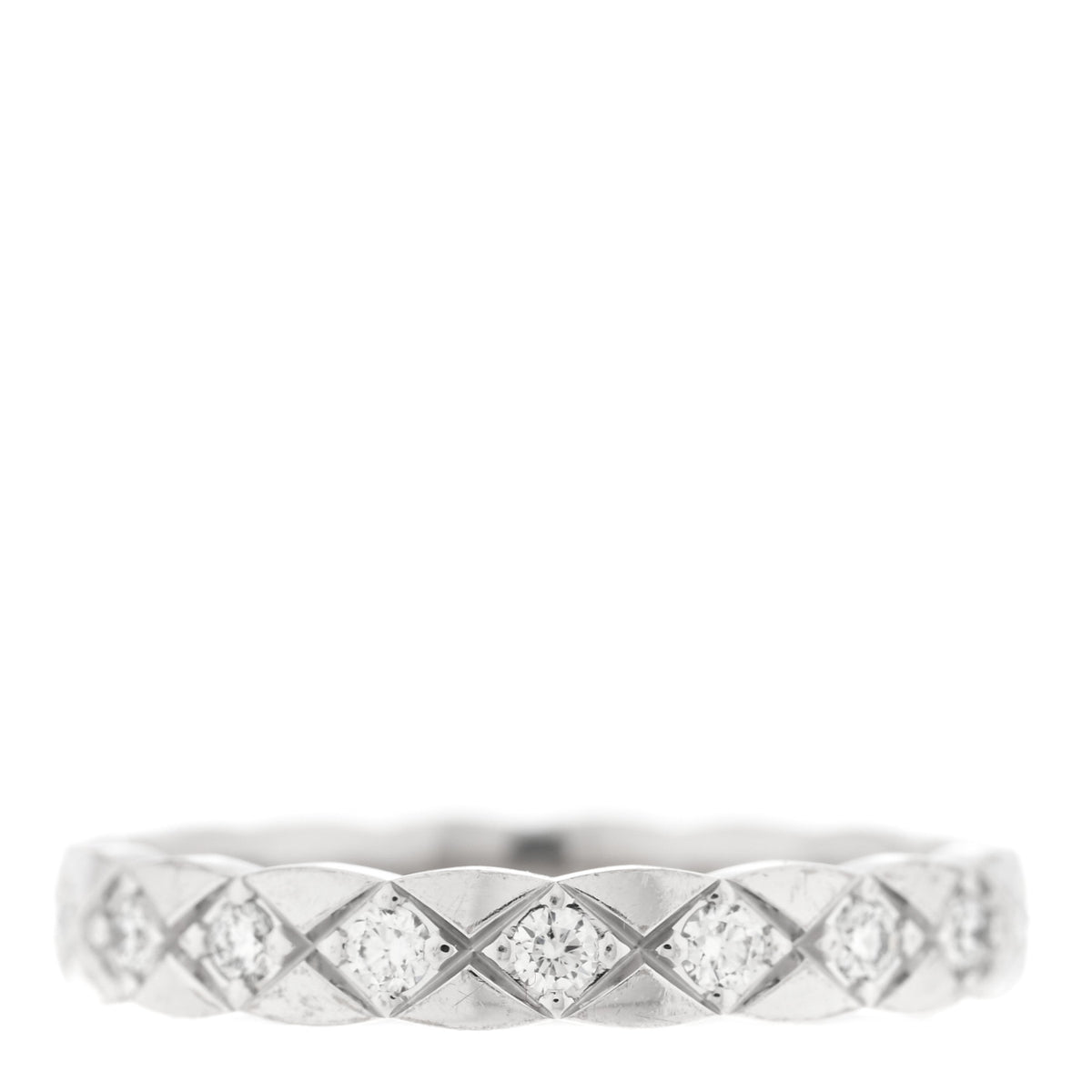 18K White Gold Diamond Mini Coco Crush Ring 51 5.75