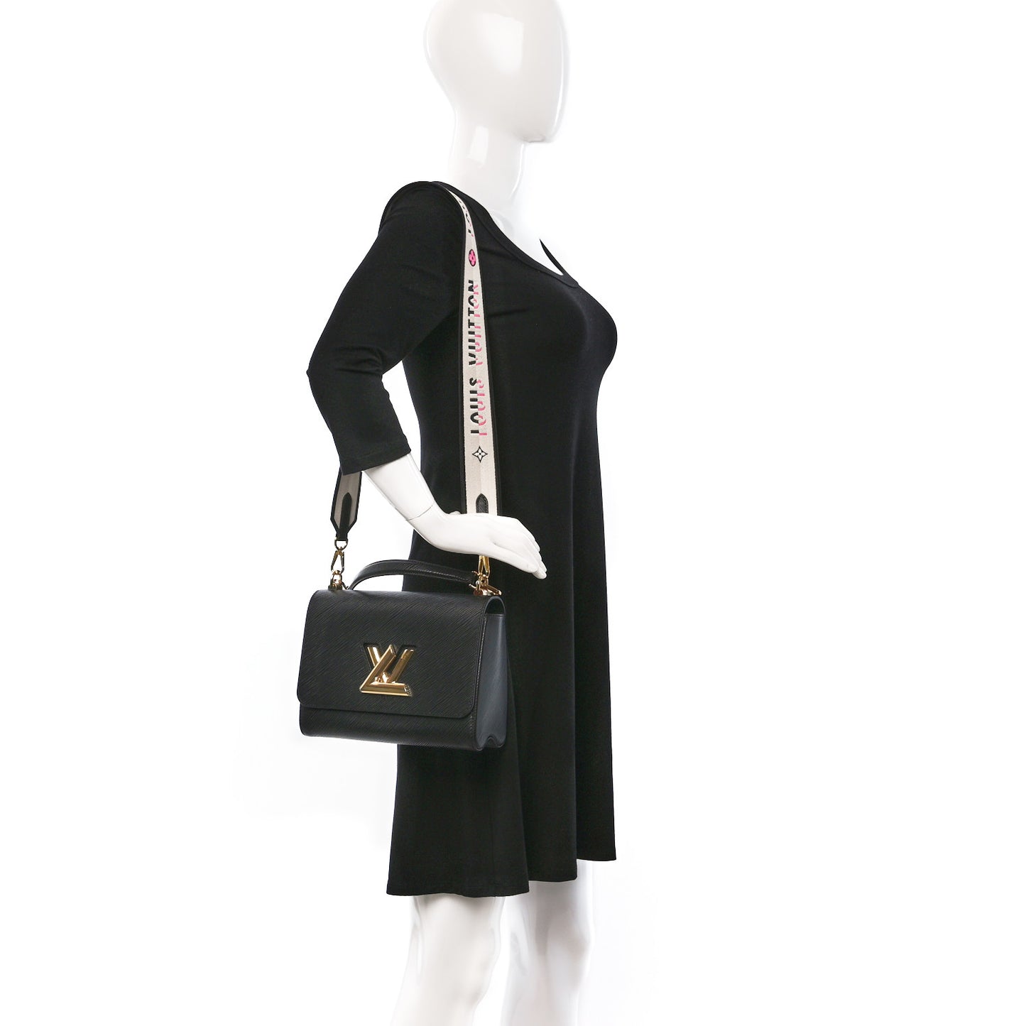 Epi Twist Top Handle Shoulder Bag MM Black