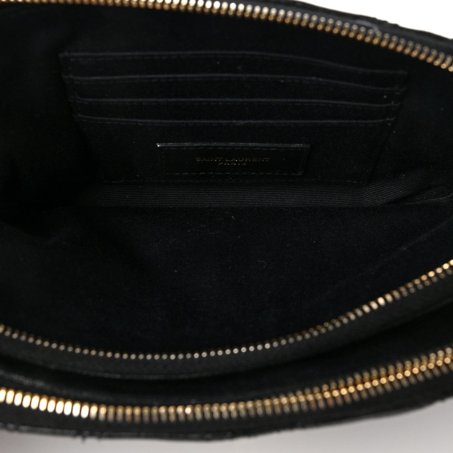 Saint Laurent Grained Lambskin Quilted Mini Becky Double Zip Bag Black 5 of 7