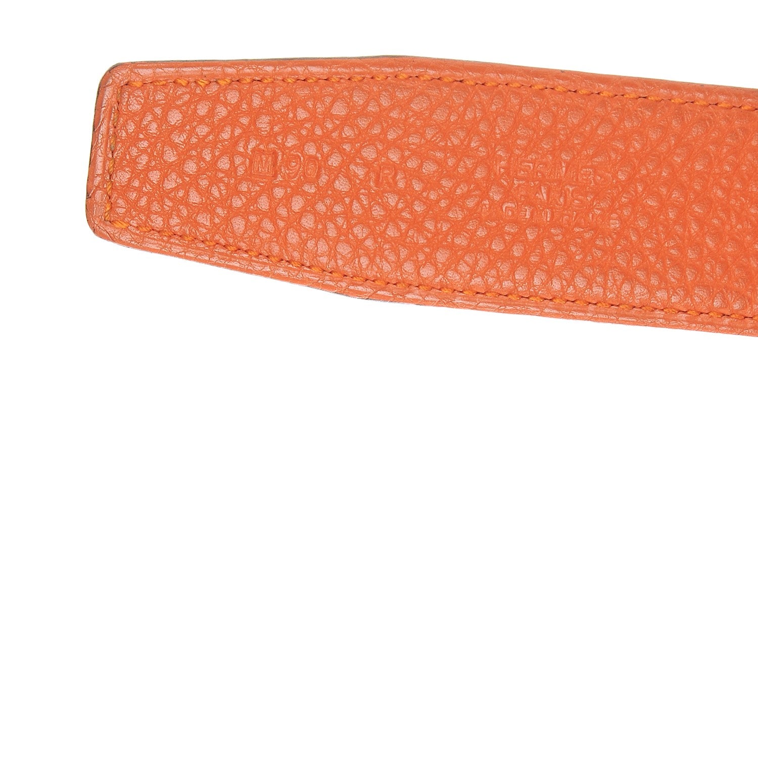 Hermes Box Togo 32mm Belt Strap 90 Orange Terre Battue 5 of 6