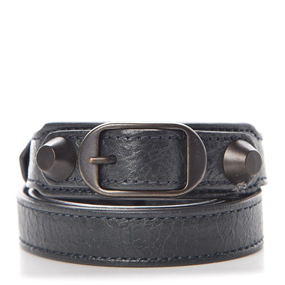 Balenciaga Agneau Arena Classic Hardware Triple Tour M Bracelet Anthracite 1 of 4