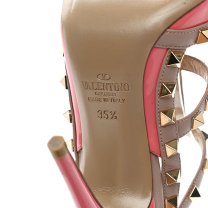 Valentino Garavani Patent Nappa Rockstud Ankle Strap 100mm Pumps 35.5 Ninphea Poudre 6 of 10