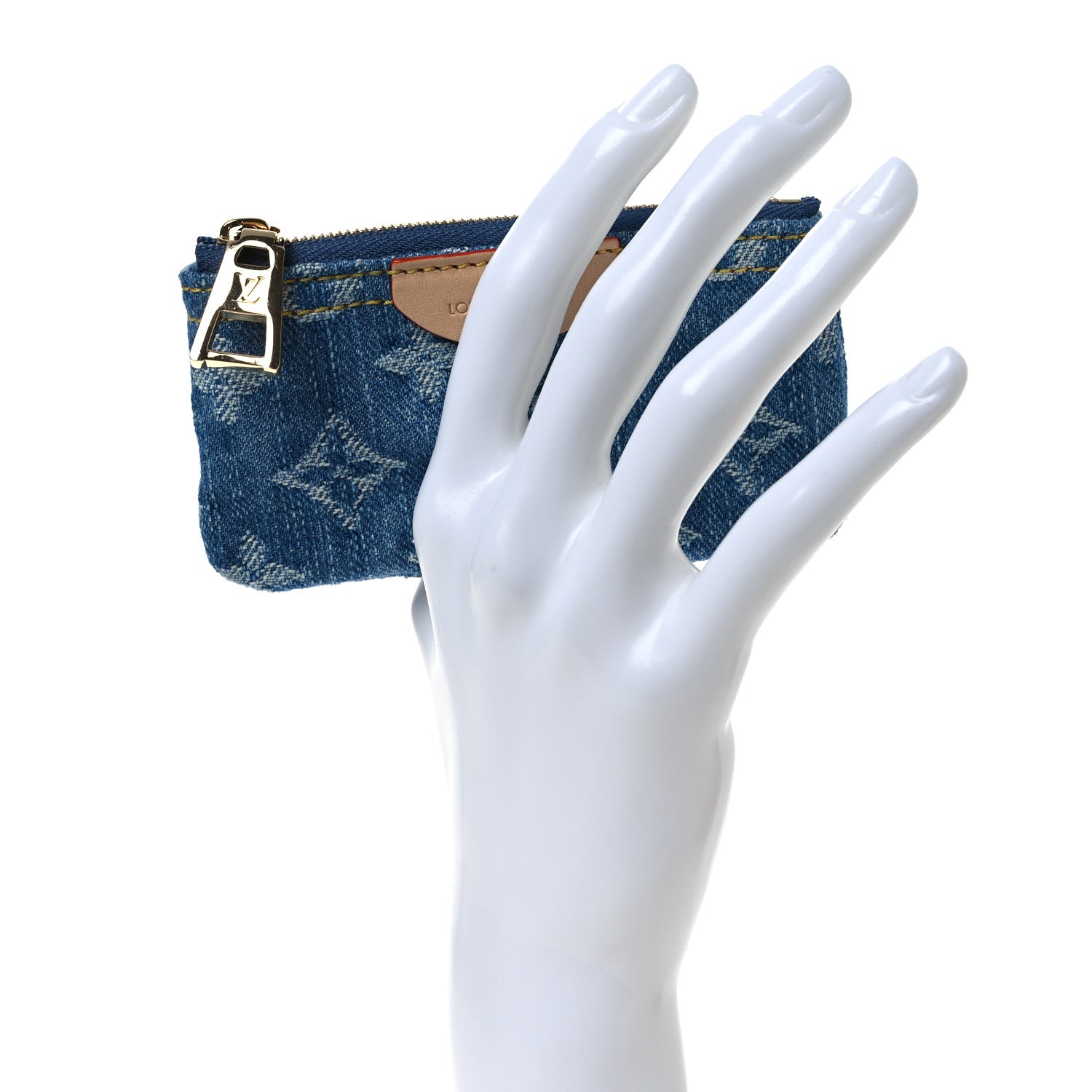 Louis Vuitton Monogram Denim Key Pouch Denim Blue 2 of 7