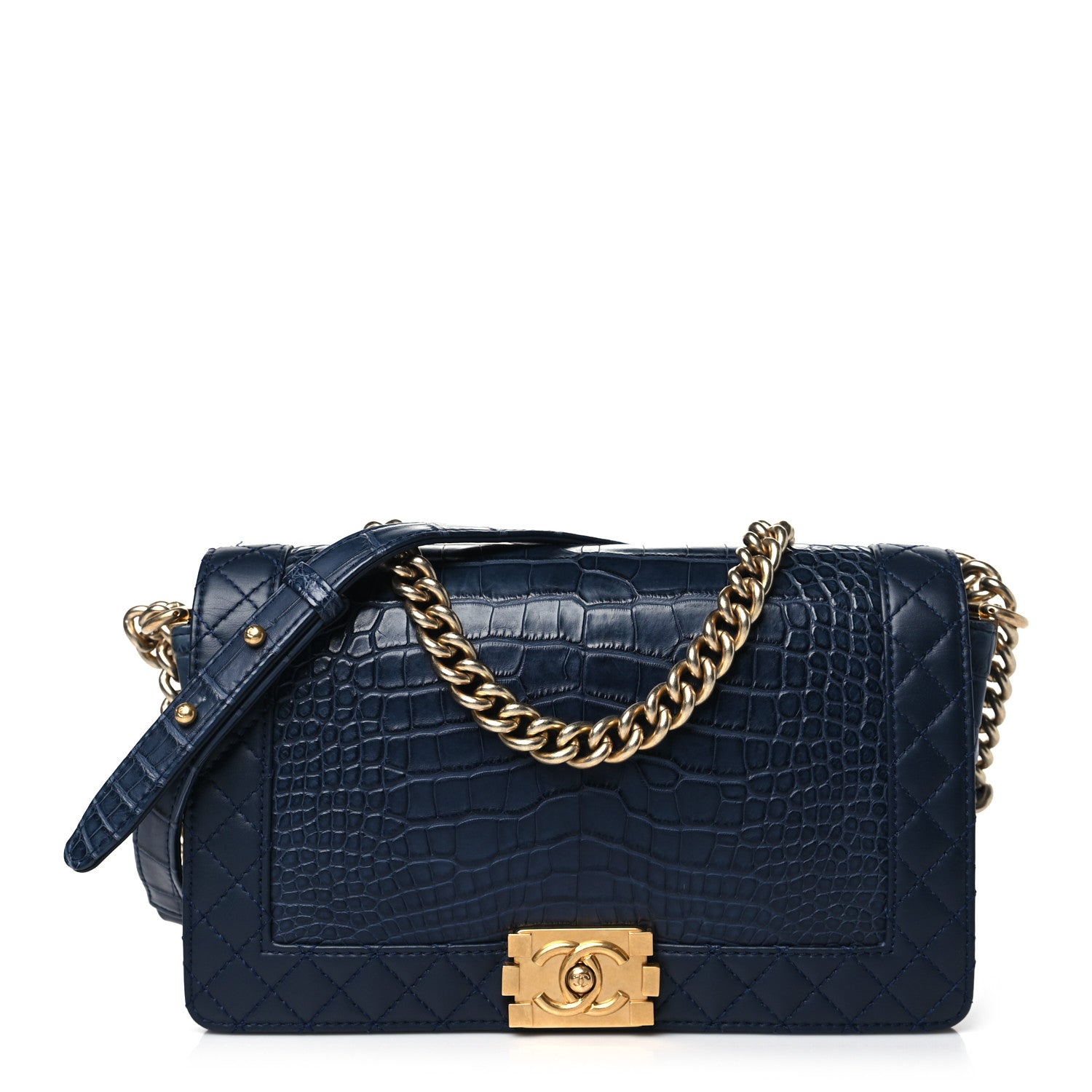 Chanel Alligator Medium Boy Flap Navy 1 of 10