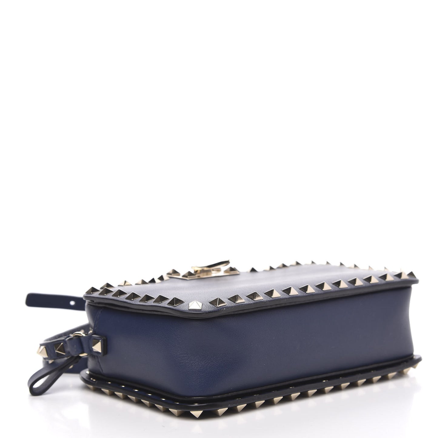 Calfskin Rockstud Flip Lock Camera Crossbody Bag Marine