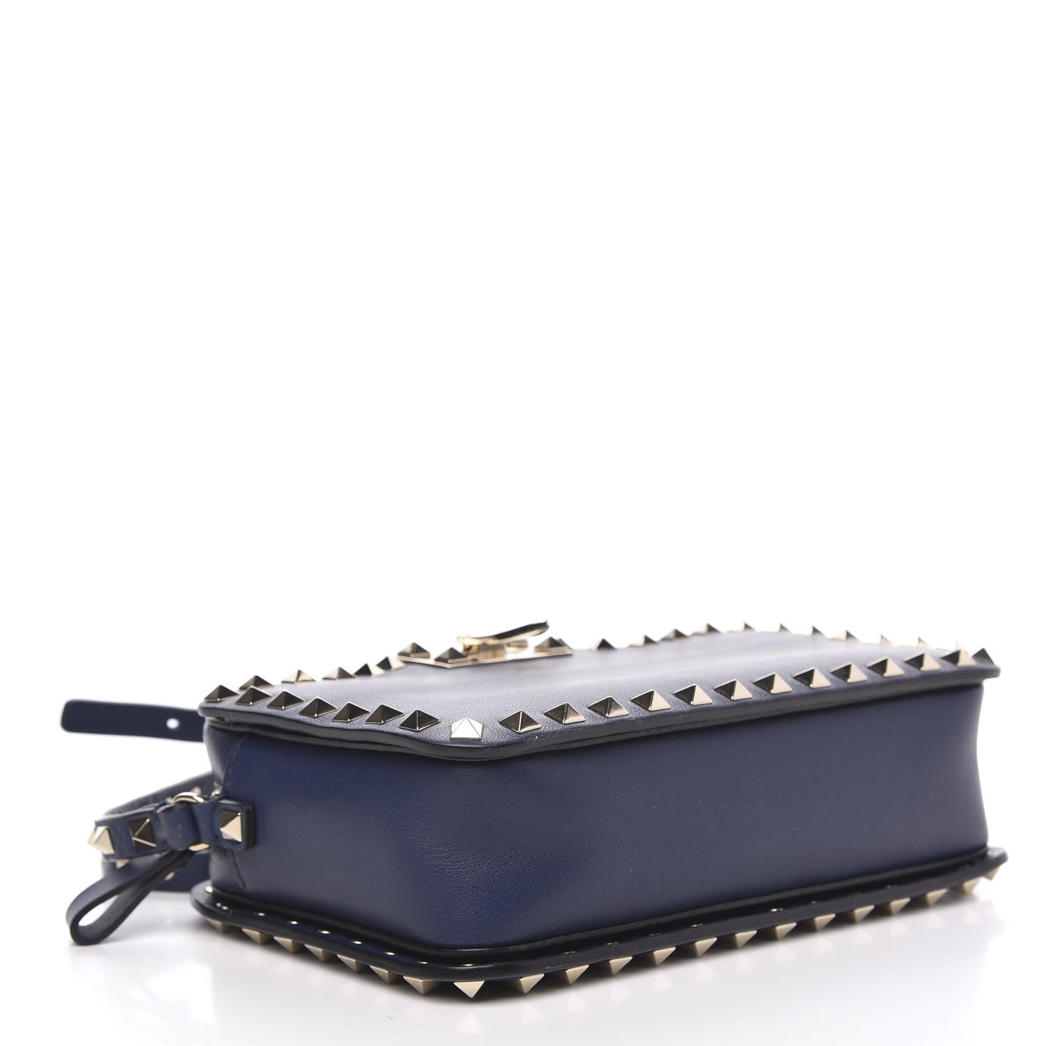 Valentino Garavani Calfskin Rockstud Flip Lock Camera Crossbody Bag Marine 4 of 9