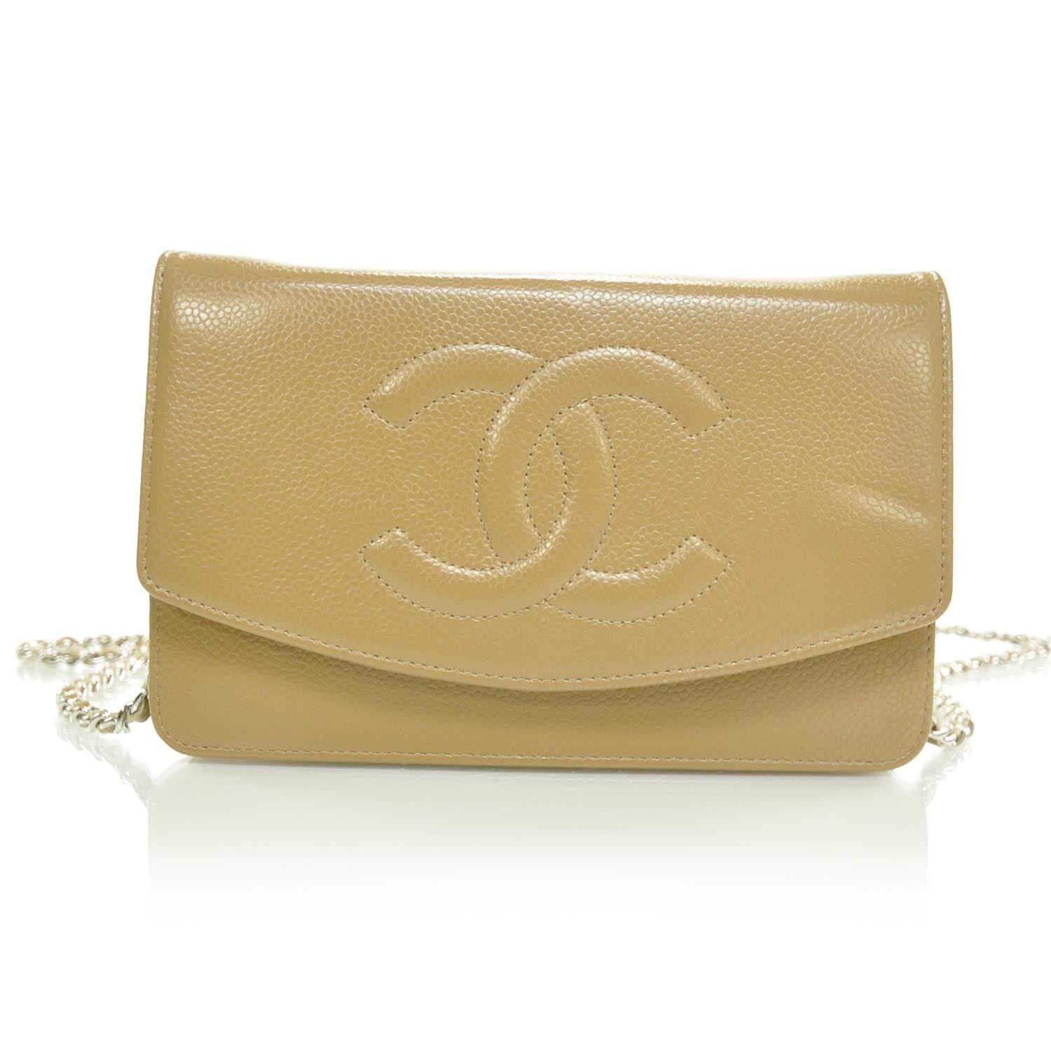 Chanel Caviar Wallet on Chain WOC Beige 1 of 10