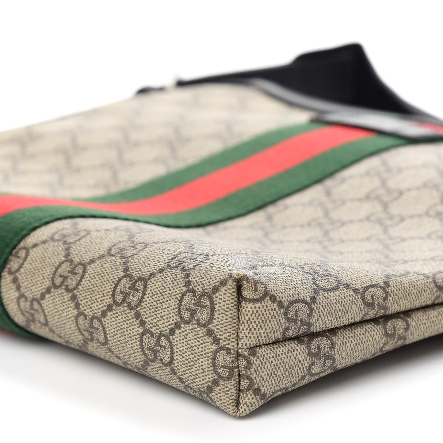 GG Supreme Monogram Web Messenger Bag Black
