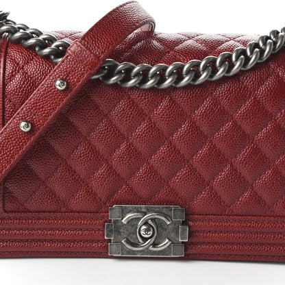 Chanel Caviar Quilted Medium Boy Flap Red 10 of 11