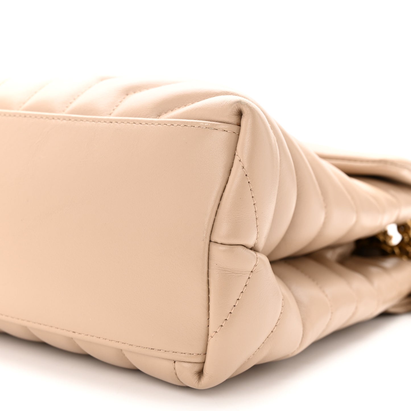 Calfskin Y Quilted Monogram Medium Loulou Chain Satchel Dark Beige