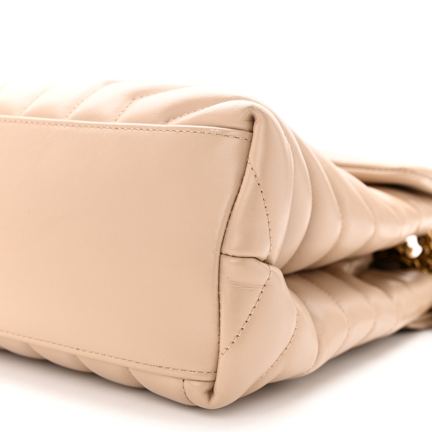 Saint Laurent Calfskin Y Quilted Monogram Medium Loulou Chain Satchel Dark Beige 10 of 12