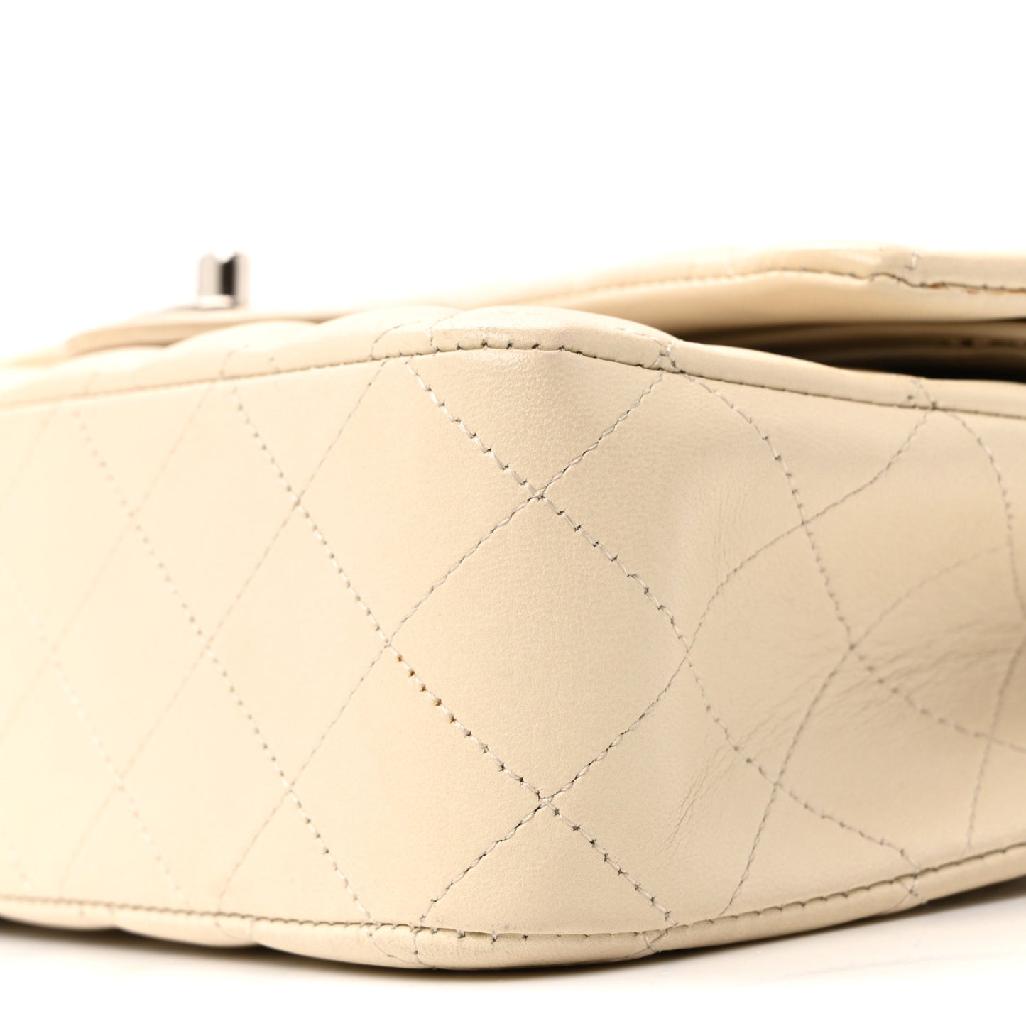 Lambskin Quilted Medium Double Flap Bijoux Chain Ivory