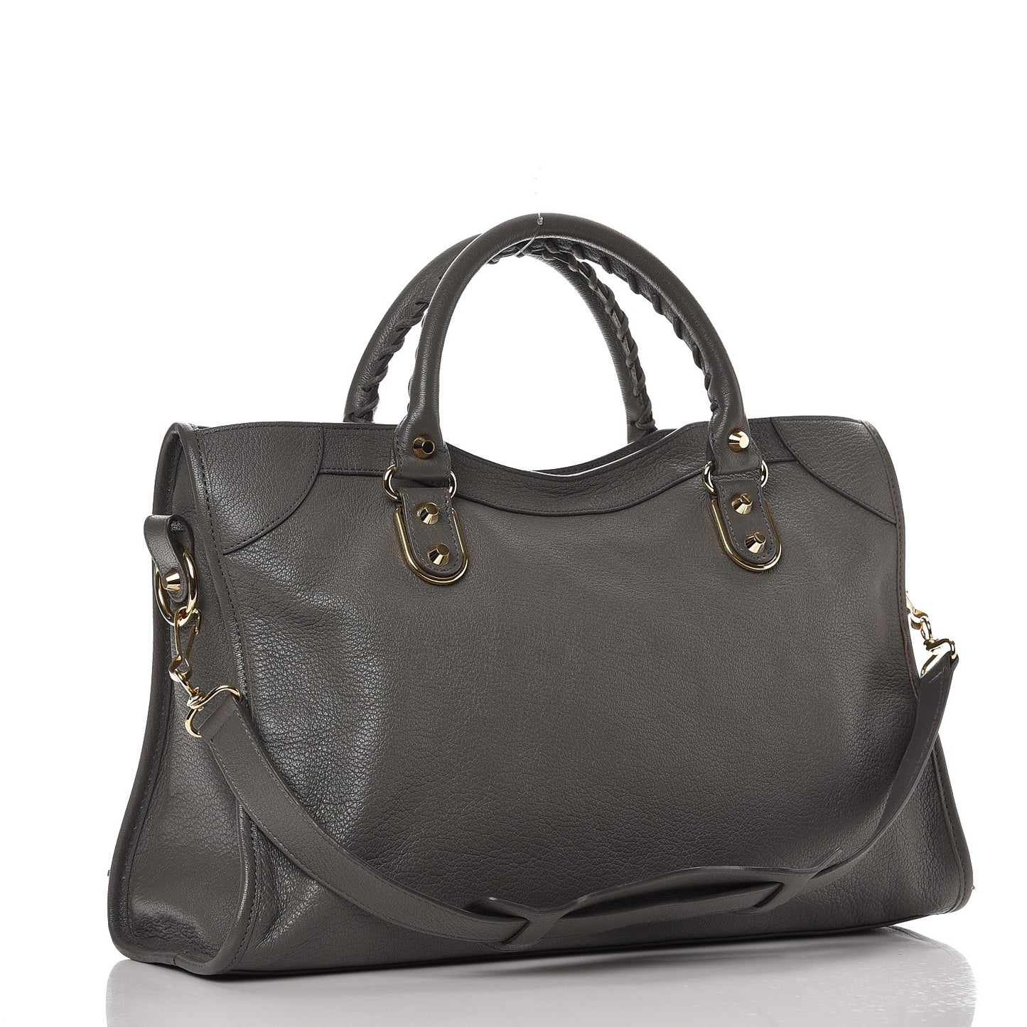 Chevre Gold Metallic Edge Hardware City Gris Acier