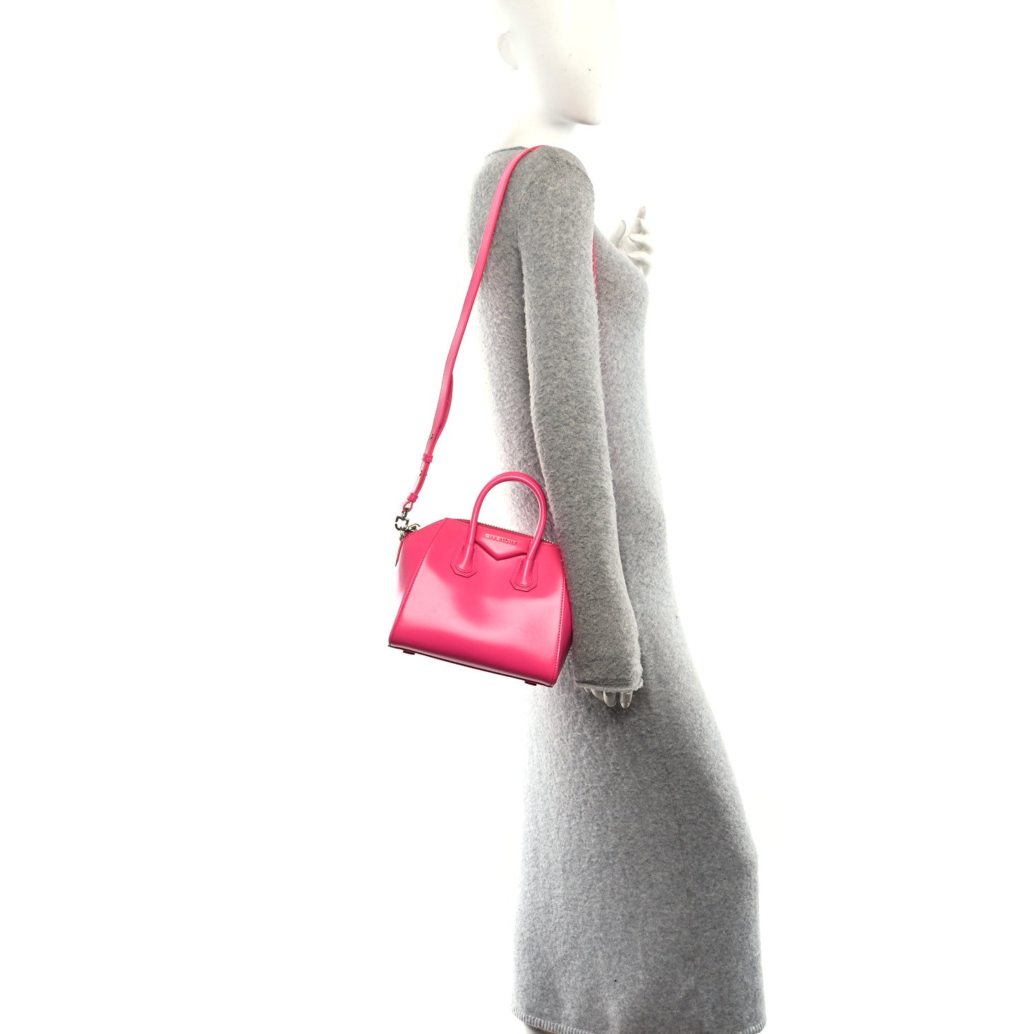 Givenchy Shiny Lord Calfskin Mini Antigona Shocking Pink 2 of 11