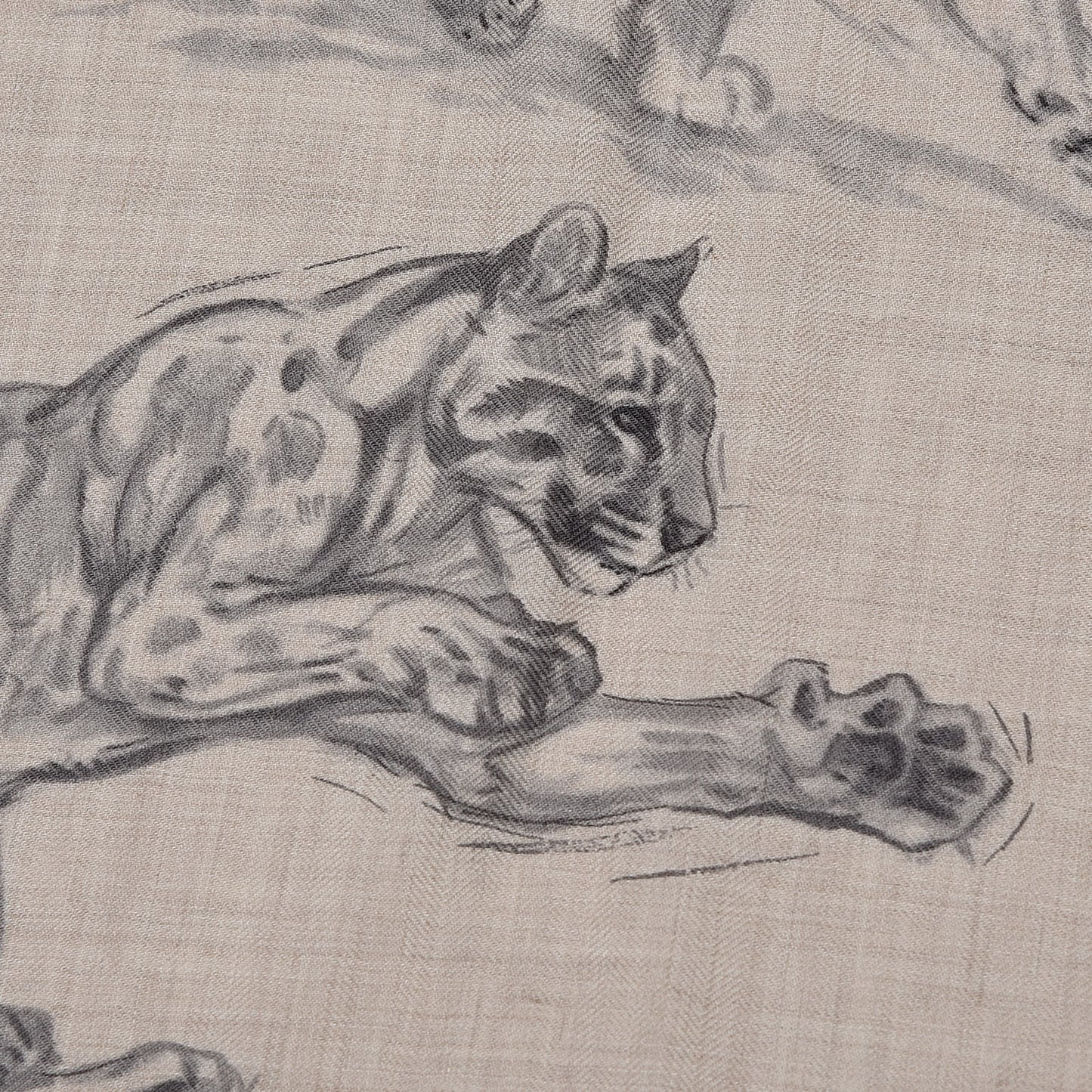 Cashmere Silk Dans L'atelier de Robert Dallet Shawl 140 Naturel Anthracite Gris
