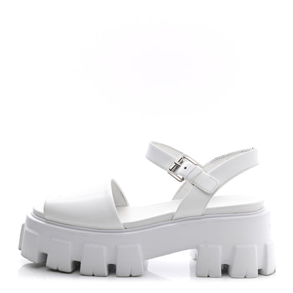 Prada Spazzolato Monolith 55mm Sandals 35 White 1 of 10