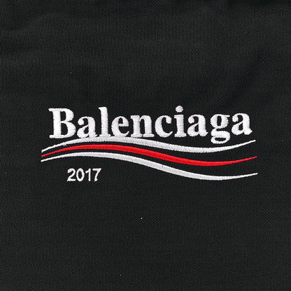 Balenciaga Nylon Political Campaign Logo Embroidered Documents Case Black 8 of 11