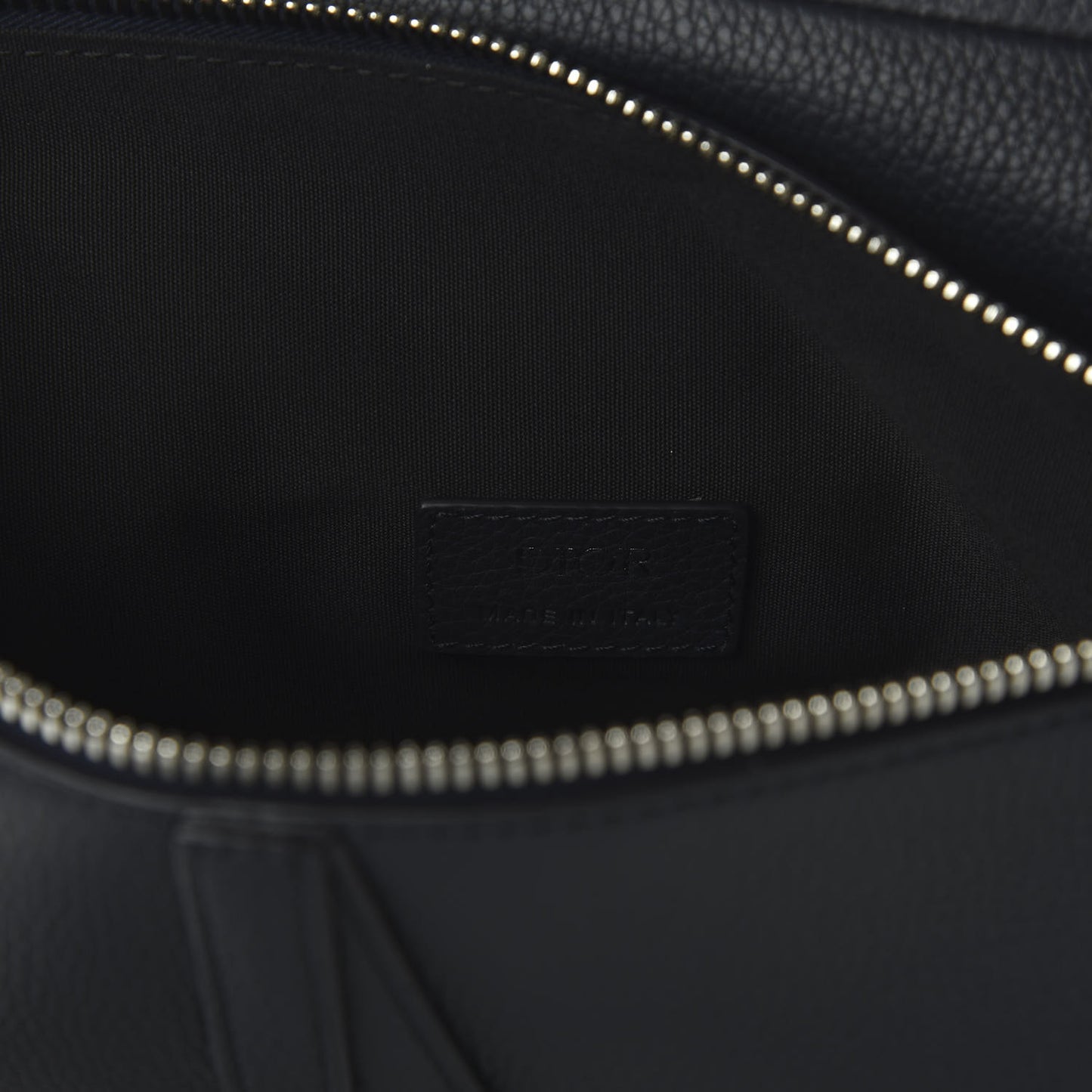 Grained Calfskin Saddle Bag Navy Blue