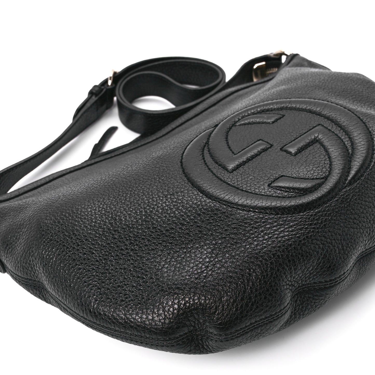 Pebbled Calfskin Small Soho Hobo Black