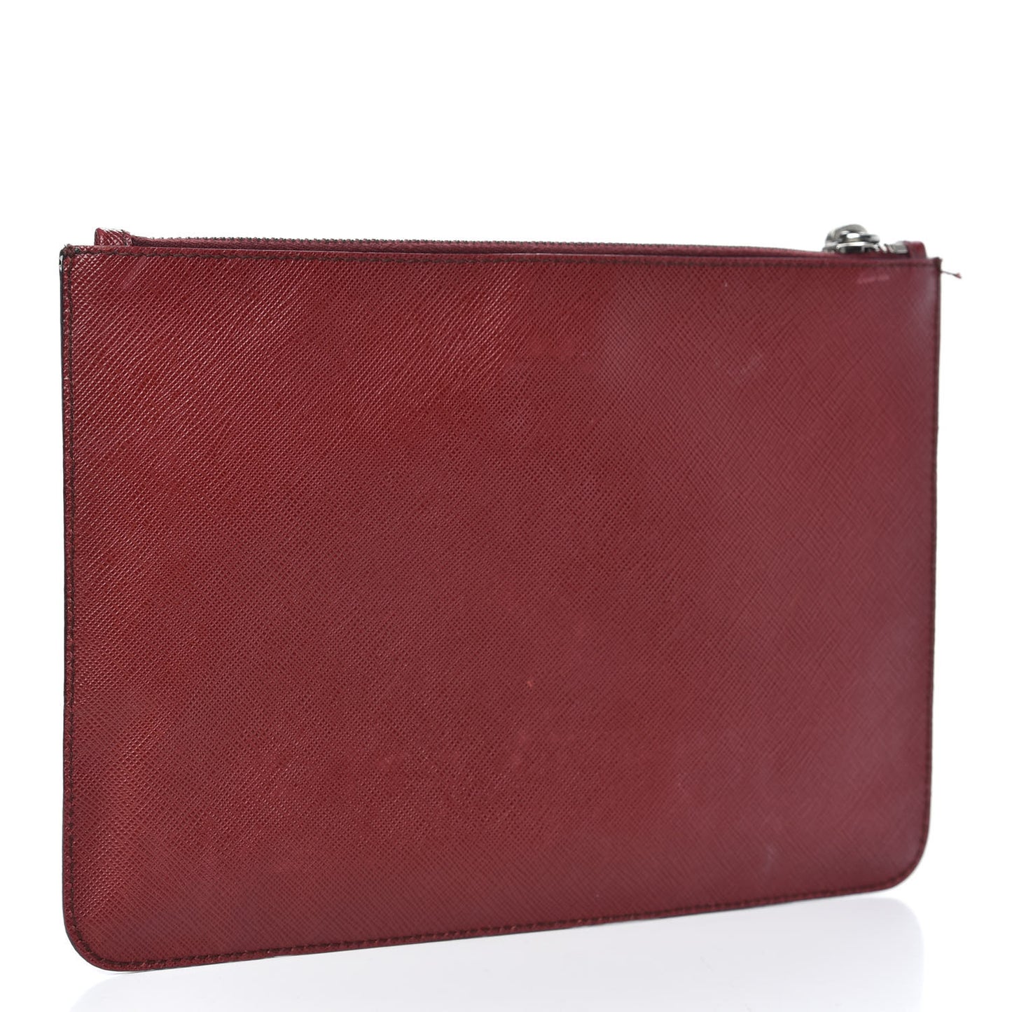 Saffiano Flat Cosmetic Pouch Rubino