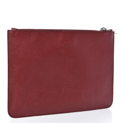 Prada Saffiano Flat Cosmetic Pouch Rubino 3 of 9