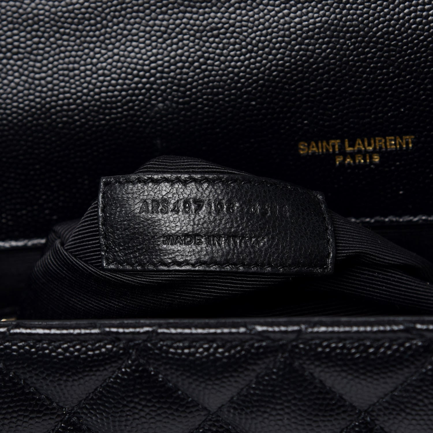 Saint Laurent Grain De Poudre Textured Mixed Matelasse Large Triquilt Monogram Satchel Black 8 of 10
