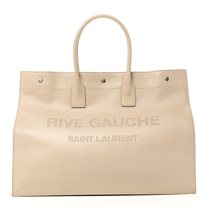 Saint Laurent Vitello Large Rive Gauche Tote Sea Salt 1 of 10