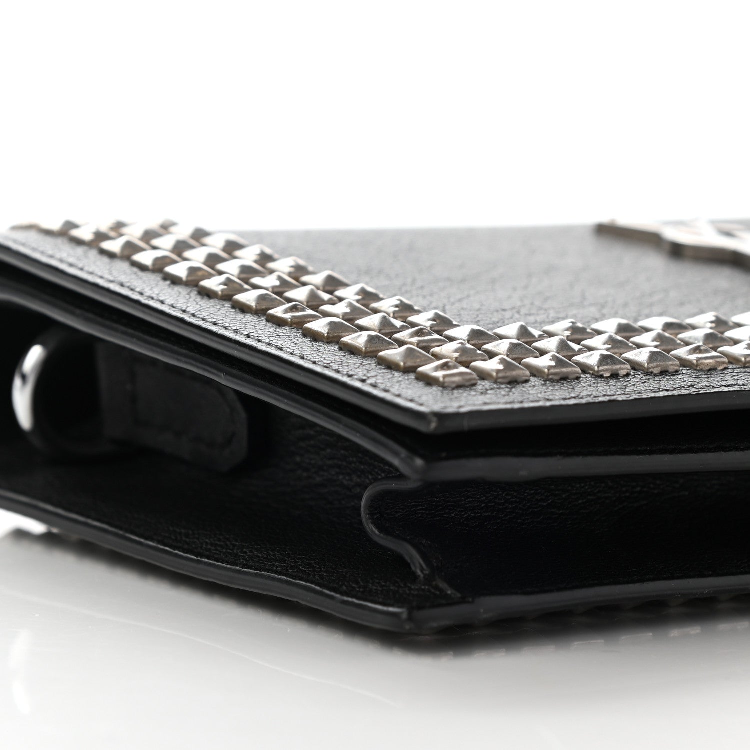 Saint Laurent Calfskin Studded Monogram Bag Black 9 of 10