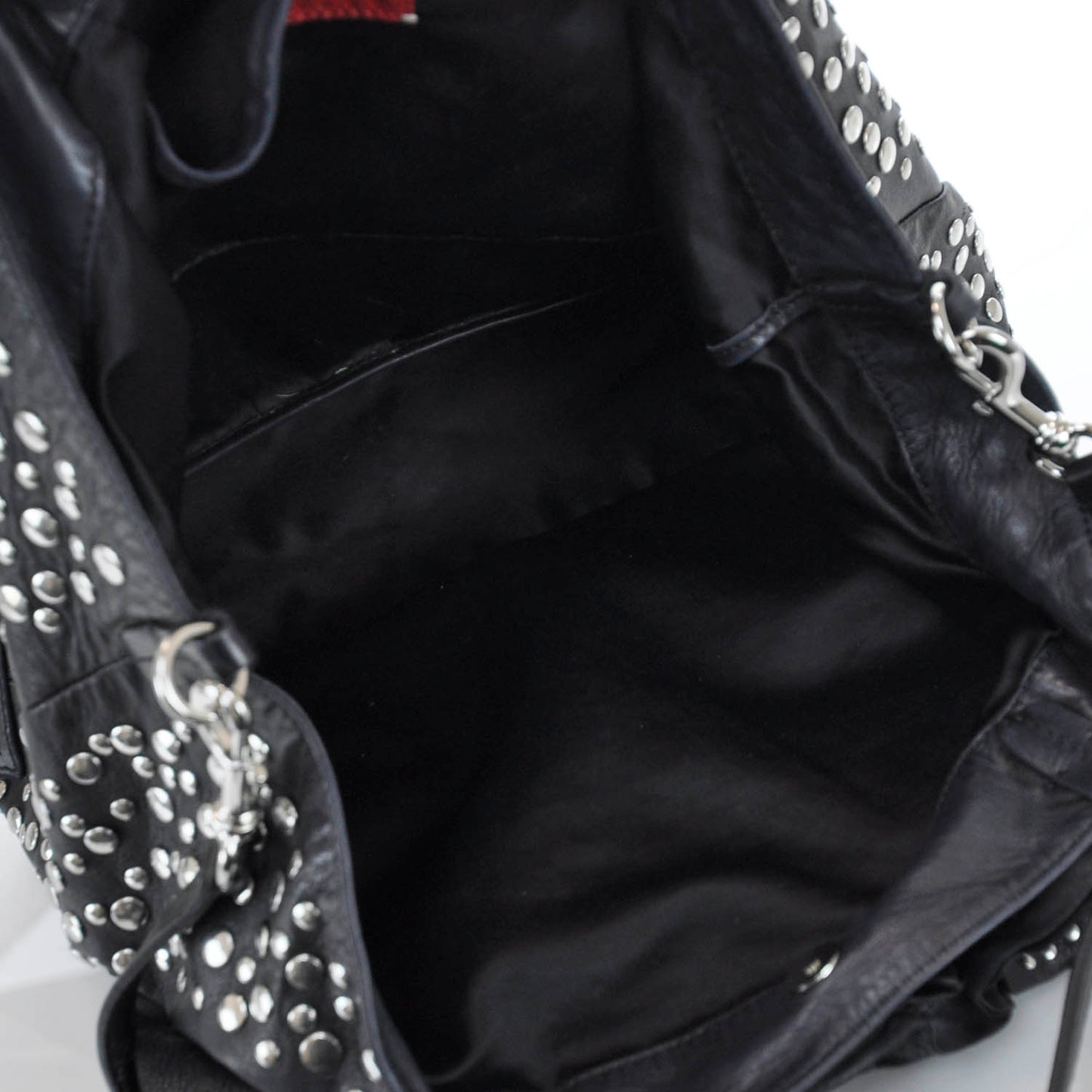 Leather Studded Petale Tote Black