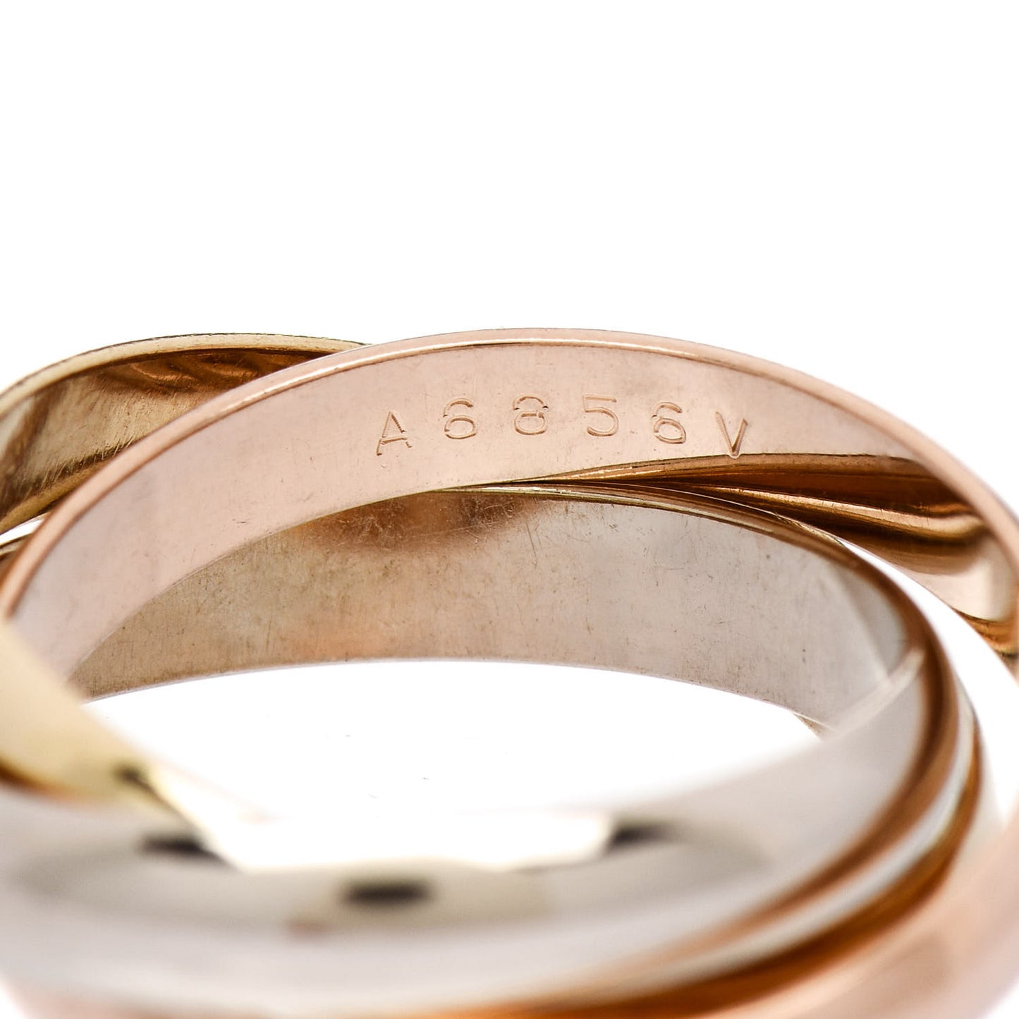 18K Pink Yellow White Gold Classic Les Must De Cartier Trinity Ring 53 6.25