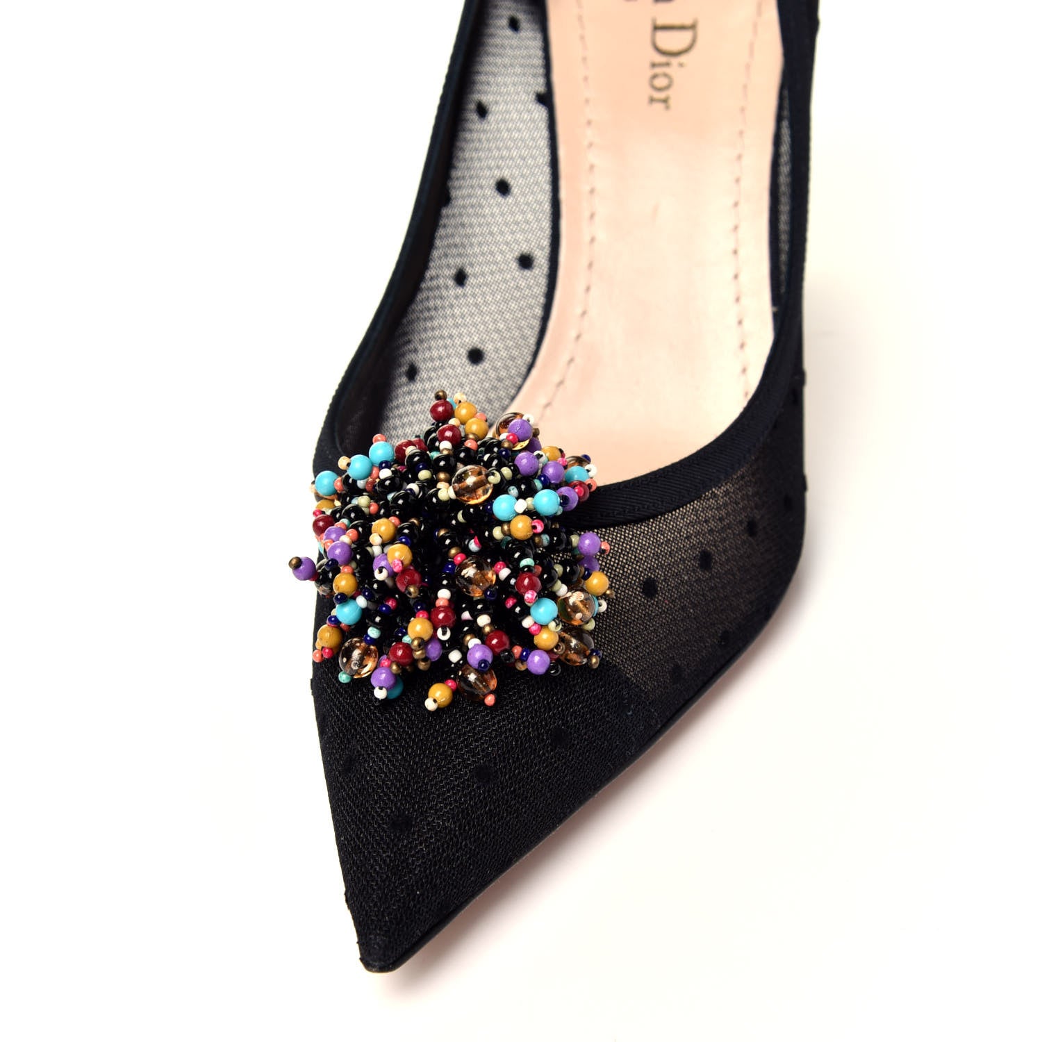 Christian Dior Grosgrain Plumetis Dior Blossom Pump 39 Black 10 of 13