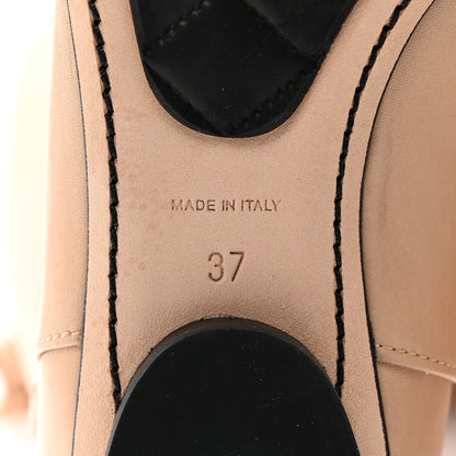 Chanel Lambskin Lace Up Cap Toe High Boots 37 Beige Black 8 of 12